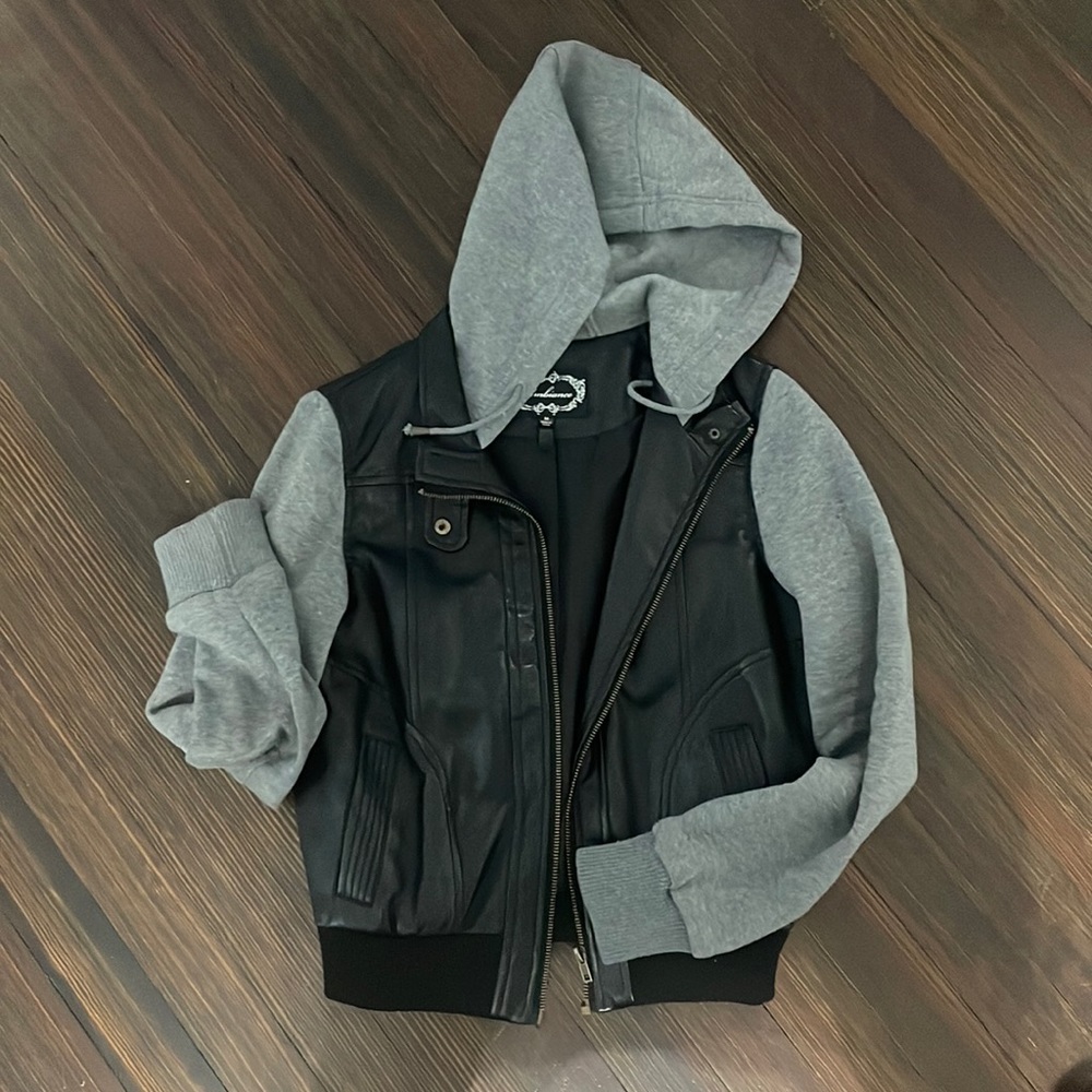 Black faux leather jacket
